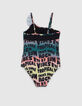 Schwarzer Mädchenbikini mit Schriftzug-3