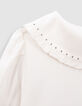Camisa blanca LENZING&trade; ECOVERO&trade; cuello con tachuelas ni&ntilde;a-5