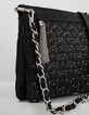 Women's black leather double clutch bag-2