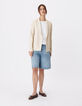 Veste de tailleur beige motif rayures tennis Femme-2