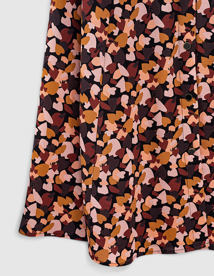 I.Code black heart-camouflage midi-skirt - I.CODE