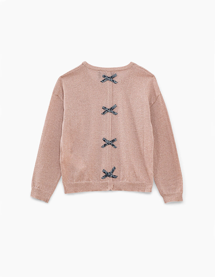 Jersey rosa medio tricot lazos estampados niña-1