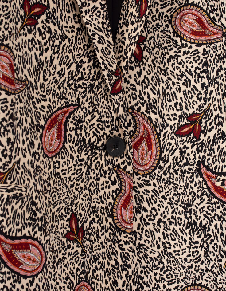 Cremeweißer Recycling-Damenblazer mit Leo-Paisleyprint-2