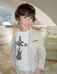 Boys' dark beige suit jacket-1