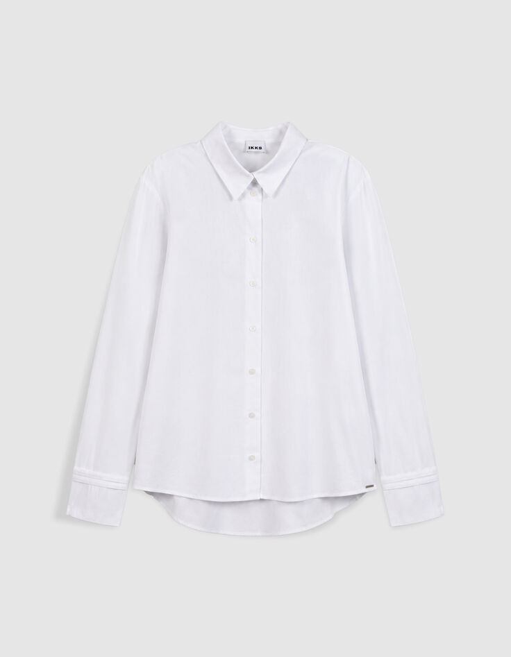 Chemise blanche en coton coupe droite femme-2