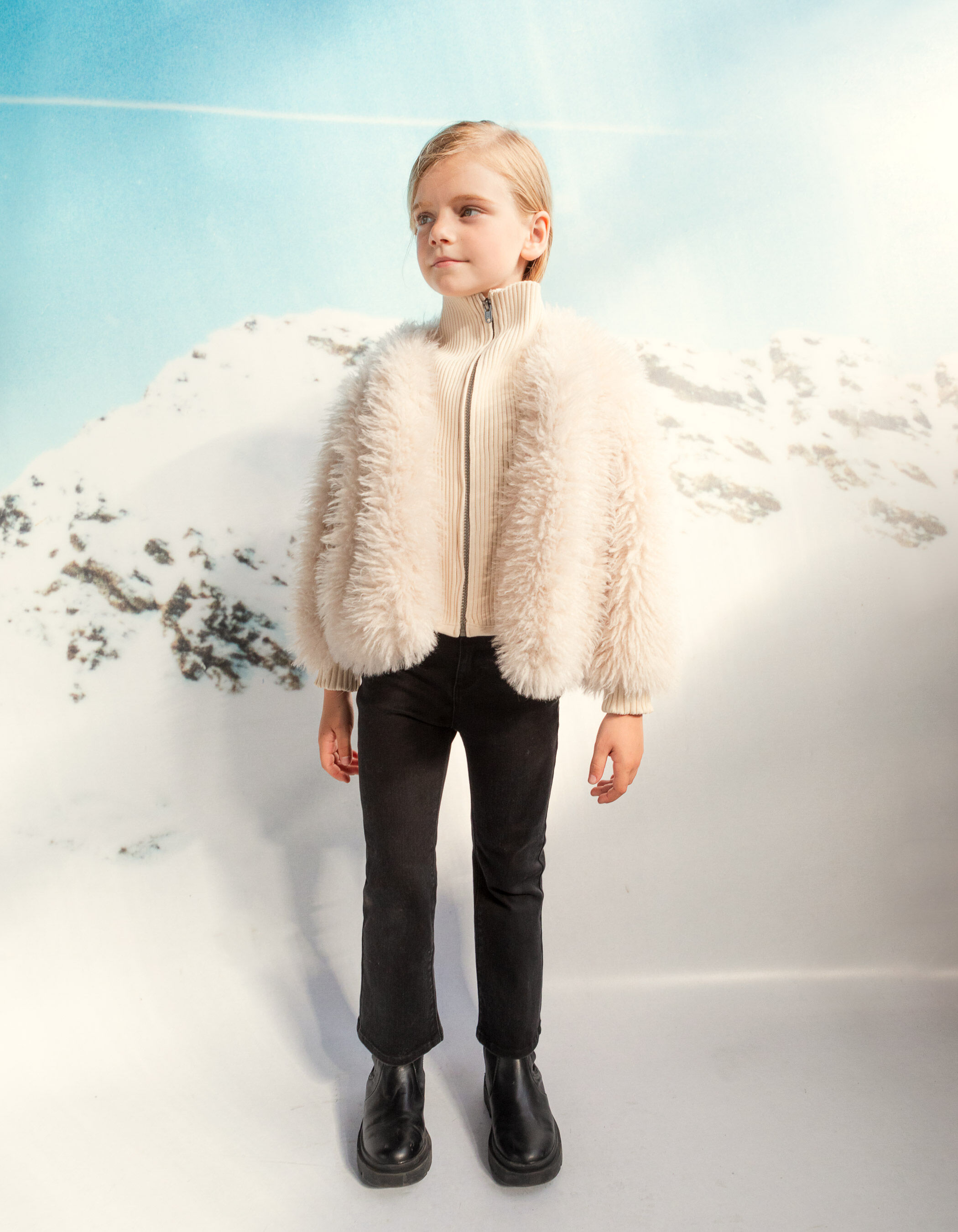 Veste beige bi mati re fille