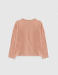 Girls’ pink embroidered lace-up trainers T-shirt-3