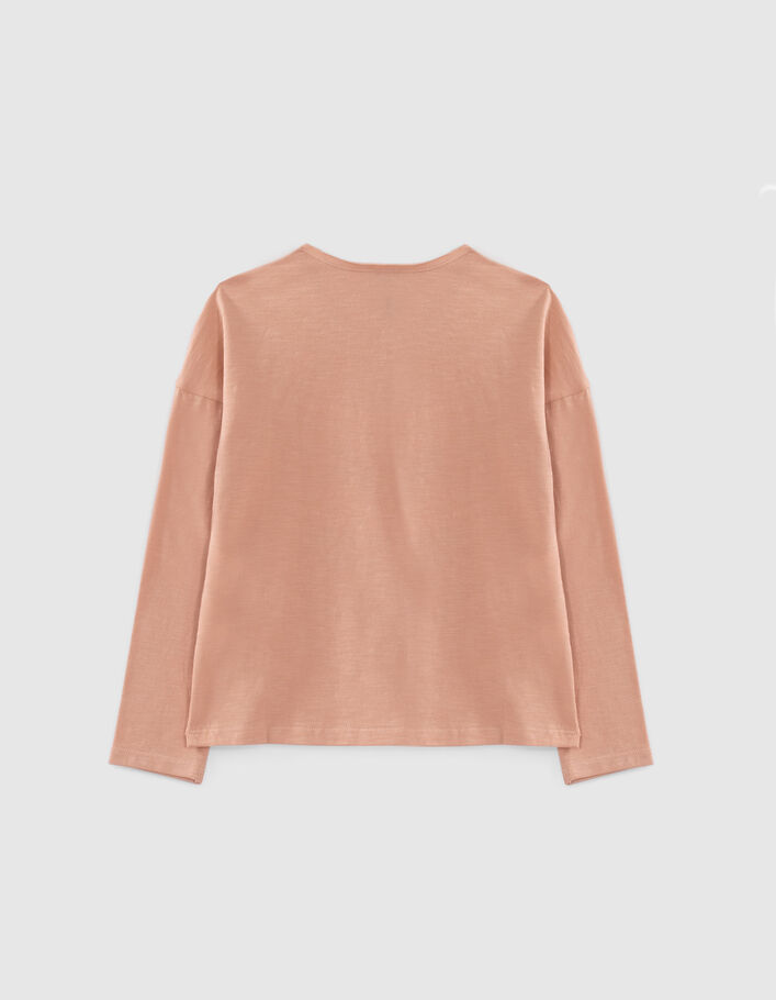 Mädchen-T-Shirt pink, Turnschuhmotiv Stick-Schnürsenkel-4