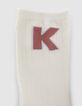 Mädchensportsocken in Grau und Rosenholz-2