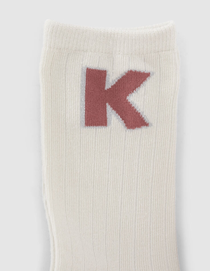Mädchensportsocken in Grau und Rosenholz-2