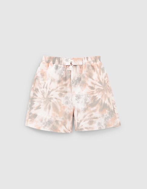 Kaki zwemshort tie and dye print jongens