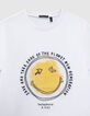 Wit T-shirt biokatoen print en borduursel SMILEYWORLD jongens-5