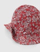 Sombrero rojo estampado floral bebé niña-3