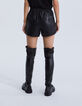 Women&rsquo;s black studded biker-style shorts-3