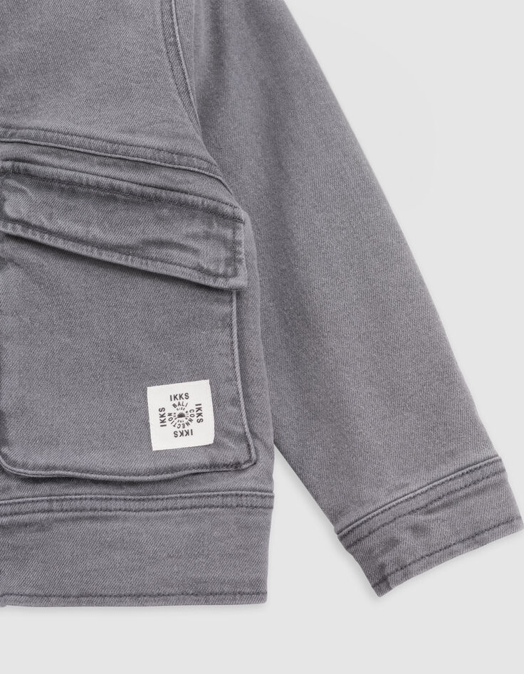 Chaqueta vaquera gris capucha niño-8