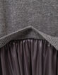 Girls’ grey knit and lamé mixed fabric dress-8