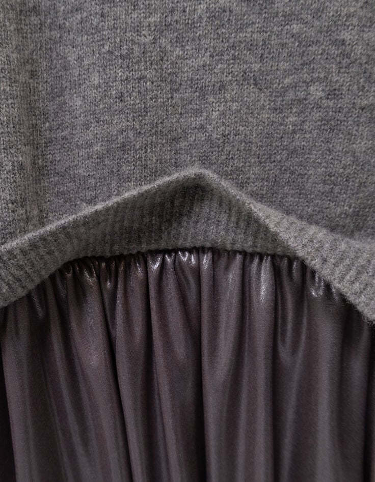 Graues Mädchenkleid aus Mischgewebe Strick-8 Graues Mädchenkleid aus Mischgewebe Strick-8