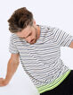 Off-White Herren-T-Shirt, gestreift und Tie-Dye-Effekt-1