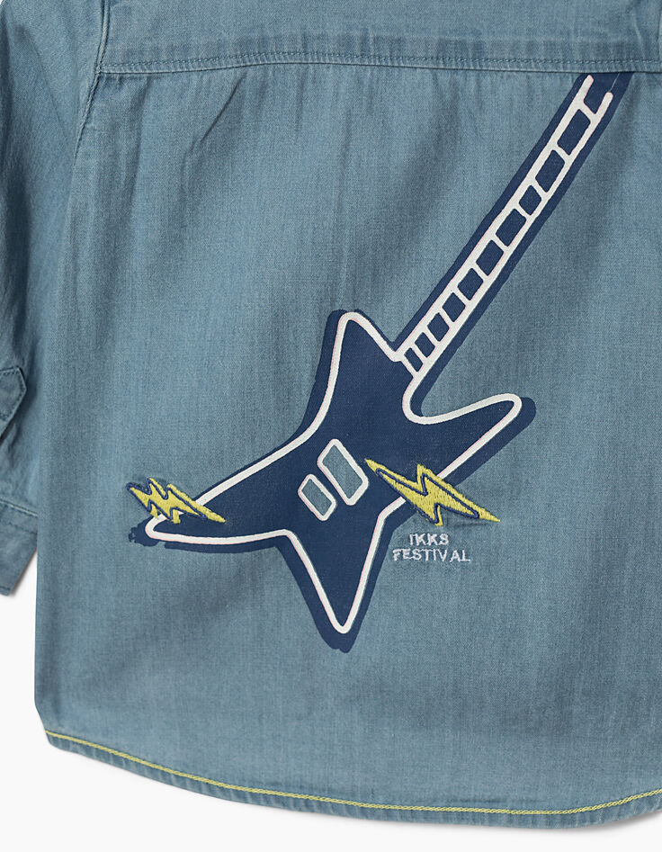 Camisa faded blue estilo vaquero bebé niño -4