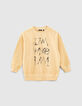 Sweater korengeel borduursel vooraan jongens -1