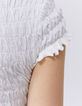 Women’s off-white smocked T-shirt-3