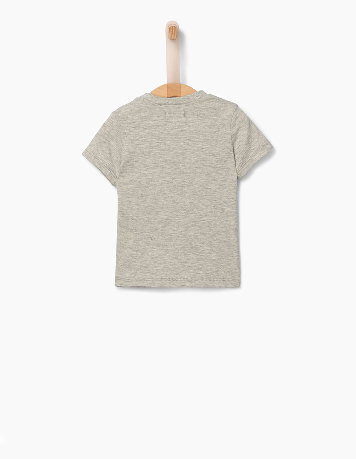 Baby boys' grey T-shirt with bear graphic - IKKS