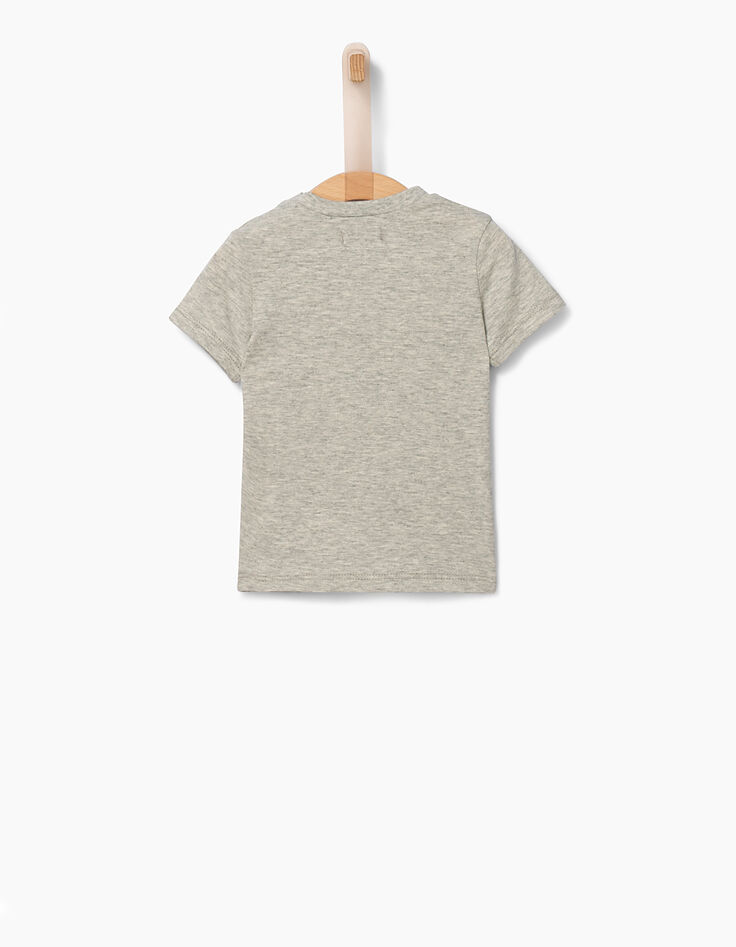 Tee-shirt gris visuel ours bébé garçon -3 Tee-shirt gris visuel ours bébé garçon -3