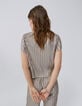 Goudkleurige cropped top plissé Dames-9