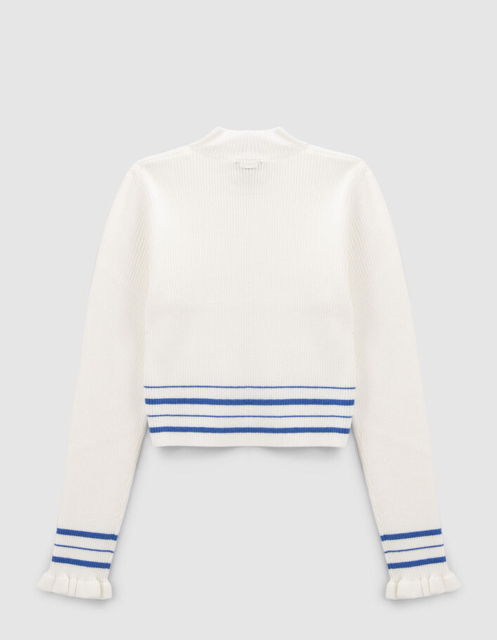 Jersey blanco rayas azules punto niña-5