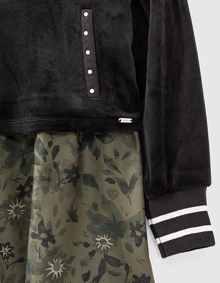 2-in-1 M&auml;dchenkleid mit Camouflageblumenprint und Sweatshirt-5