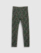 Leggings réversible imprimé léo-floral et kaki fille-3 Leggings réversible imprimé léo-floral et kaki fille-3