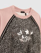 Sweat rose et imprim&eacute; graphique fille-4