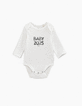 Weißer Babybody aus Biobaumwolle zum Personalisieren-1