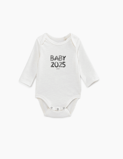 Weißer Babybody aus Biobaumwolle zum Personalisieren - IKKS