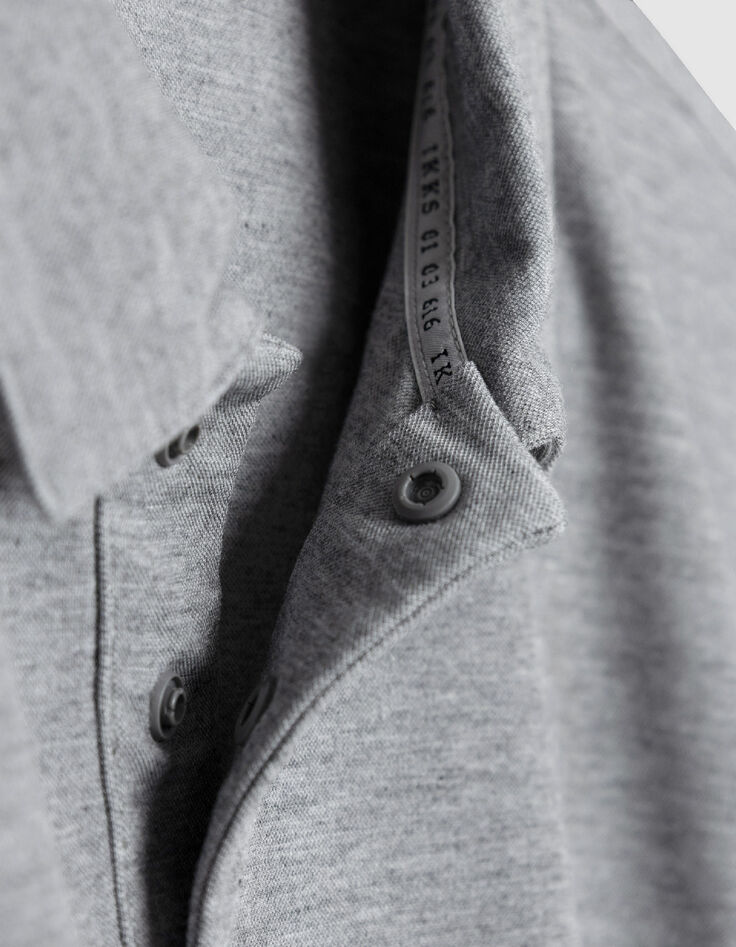 Graues kurz&auml;rmeliges Poloshirt DRY FAST Herren-9