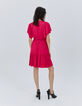 Robe volantée fushia acidulé femme-3
