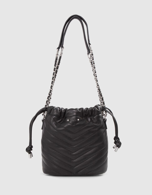 Women's black leather Small 1440 bucket bag - IKKS