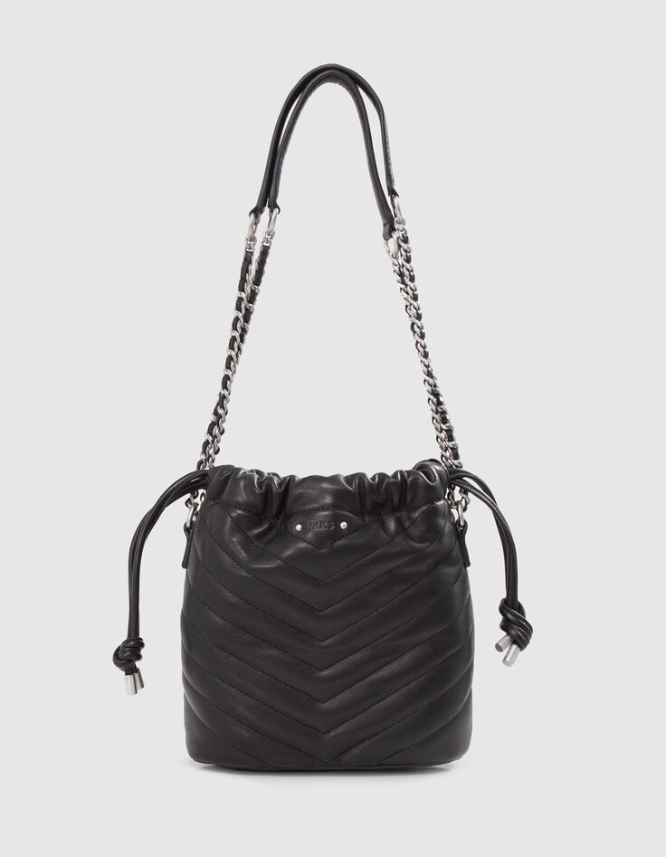Sac seau 1440 noir cuir Taille Small Femme-2