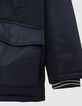 Parka navy bi mati&egrave;re &agrave; capuche fourr&eacute;e gar&ccedil;on -4