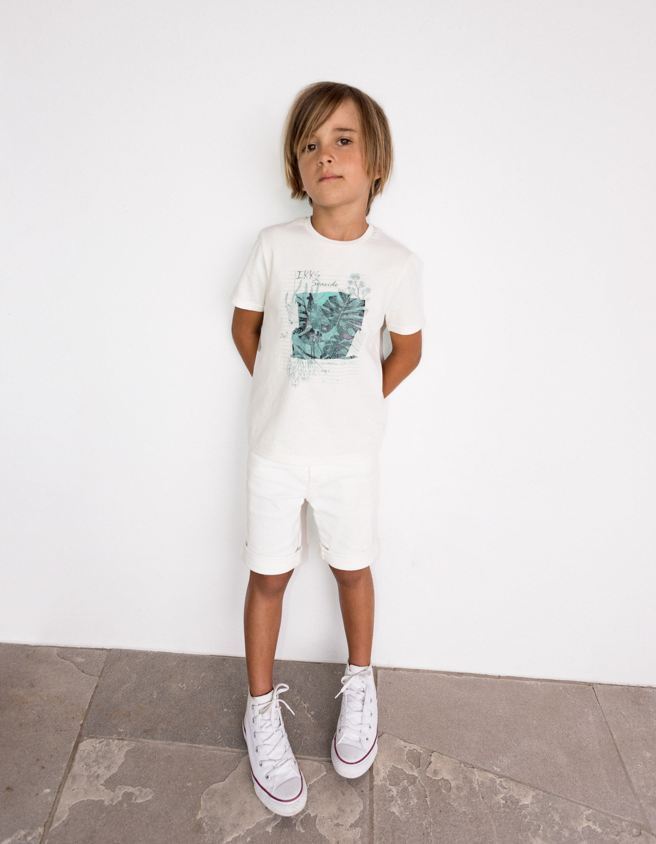 Bermuda en jean blanc gar on