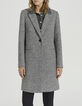Women’s grey wool blend coat with grey denim facing-2