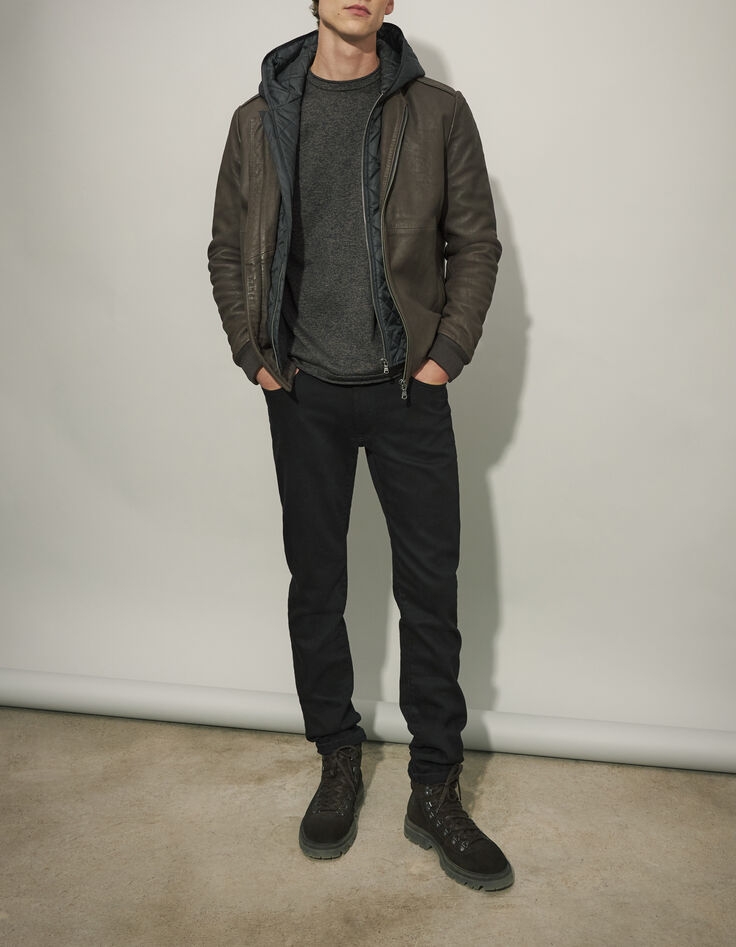 Men’s dark chocolate aviator-style bomber jacket-6