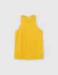 Women’s yellow tone-on-tone foil soft linen vest top-7
