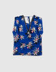Kobaltblauwe top LENZING™ ECOVERO™ paradijsbloemen Dames-7