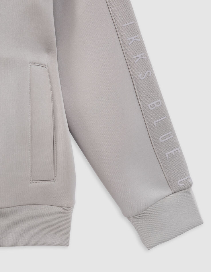 Cardigan relaxed gris zippé molleton néoprène garçon-6