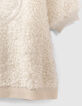 Ecru jurk Sherpa logo geborduurd babymeisjes-4