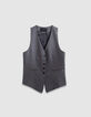 Gilet de costume sans manches gris rayures tennis Femme-5