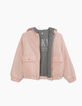 Girls’ powder pink and grey marl reversible jacket -5