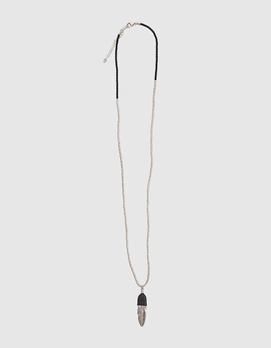 Collier sautoir en perles plume métal femme - IKKS