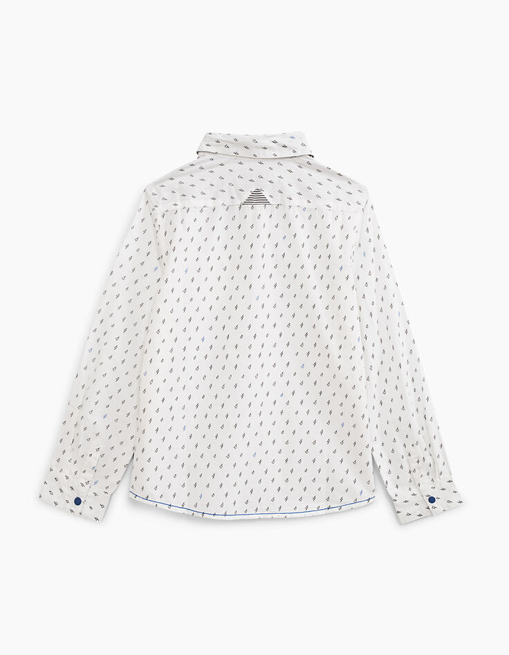 Boys’ white flash print shirt -3